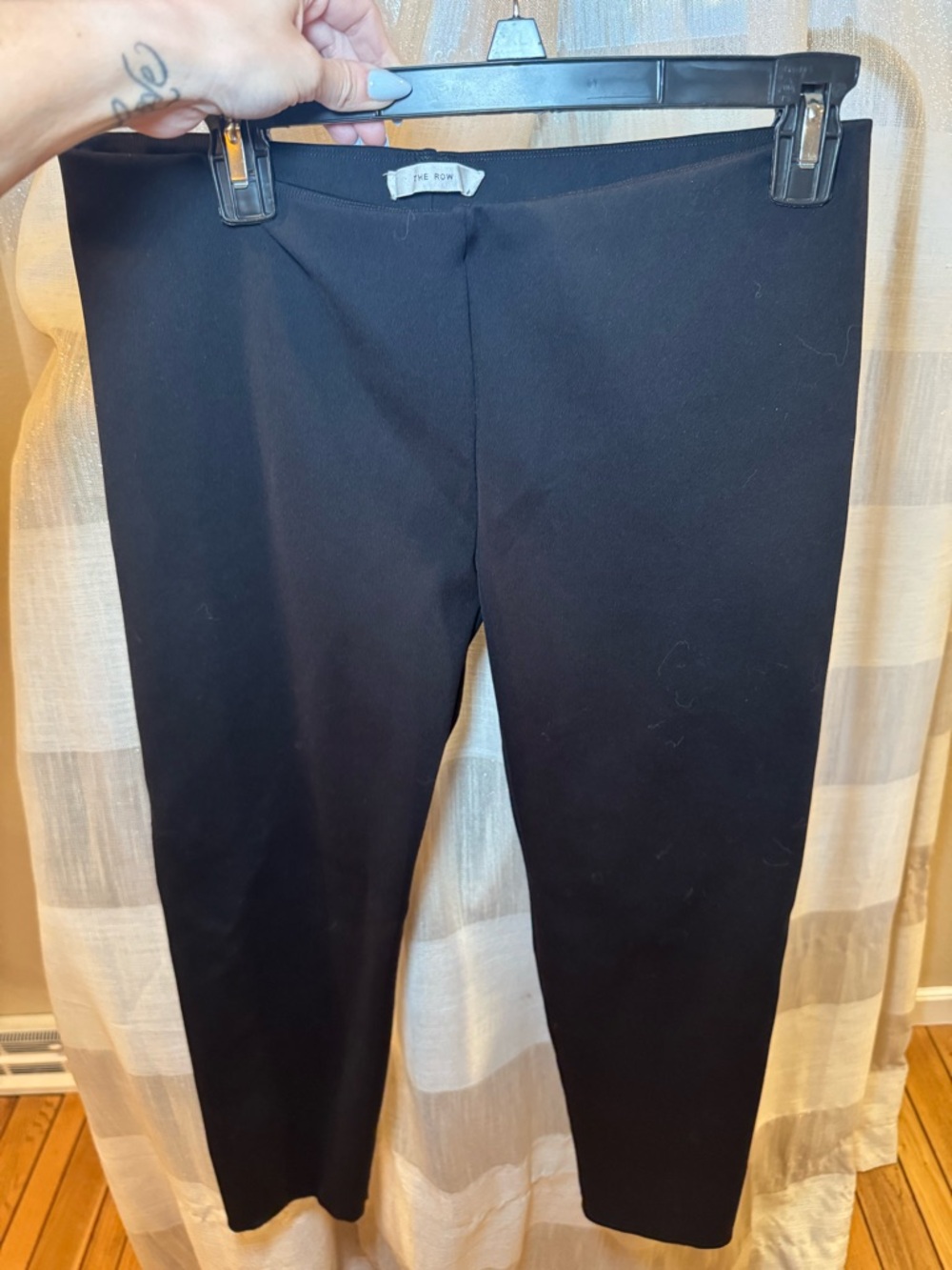 The Row Black Slim Cropped Trousers